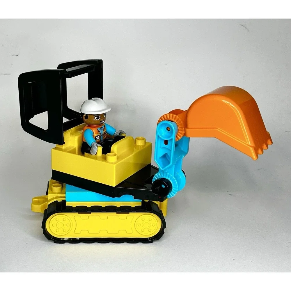 LEGO DUPLO (10931) Tracked Excavator Construction Vehicle w/Worker/2020/Clean!